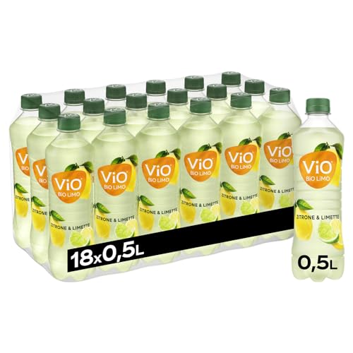 ViO BiO LiMO Zitrone-Limette - vegane Bio-Limonade mit frischem Geschmack aus Limetten und Zitronen - in umweltfreundlichen, 100 % recycelbaren Einweg Flaschen (18 x 500 ml) von VIO