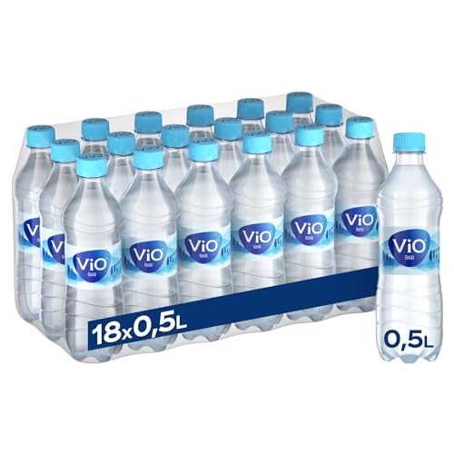 ViO Wasser Still - Natürliches Mineralwasser ohne Kohlensäure - mit weichem Geschmack - Stilles Wasser in umweltfreundlichen, 100 % recycelbaren Einweg Flaschen (18 x 500 ml) von ViO Bio
