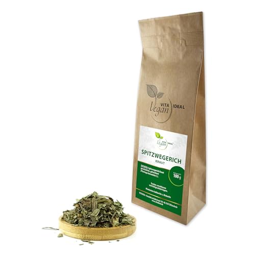 VITA IDEAL Vegan® SPITZWEGERICH - Kraut 100g geschnitten & getrocknet - Plantago lanceolata - Spitz - Wegerichkraut - SPITZWEGERICHKRAUT Kräuter Tee & Aufguss, ohne Zusatzstoffe. von VITA IDEAL Vegan