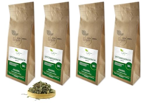 VITA IDEAL Vegan® SPITZWEGERICH - Kraut 4x 300g geschnitten & getrocknet - Plantago lanceolata - Spitz - Wegerichkraut - SPITZWEGERICHKRAUT Kräuter Tee & Aufguss, ohne Zusatzstoffe. von VITA IDEAL Vegan