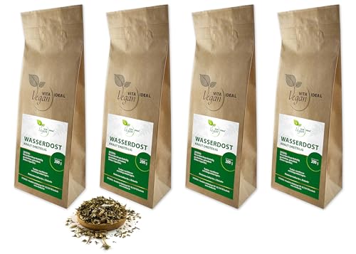 VITA IDEAL Vegan® WASSERDOST - Kraut dreiteilig 4x 200g geschnitten & getrocknet - Eupatorium cannabinum - WASSERDOSTKRAUT - Kräuter Tee & Aufguss.Natürlich, pflanzlich & ohne Zusatzstoffe. von VITA IDEAL Vegan