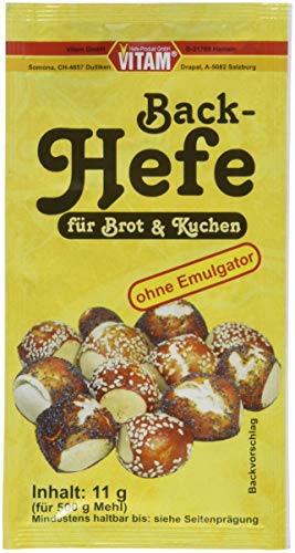 VITAM Backhefe ohne Emulgator, 24er Pack (24 x 11 g) von VITAM