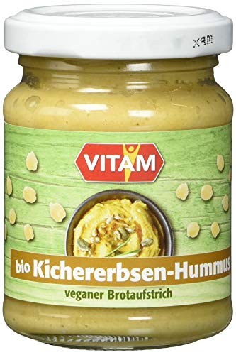 Vitam Brotaufstrich Kichererbsen Hummus, 6er Pack (6 x 125 g) von VITAM