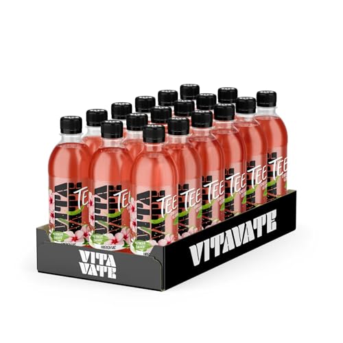 VitaVate Tee 18x (0,5L) Flaschen, kalorienarmes Grünteegetränk (Tee Hibiskus) von VITAVATE