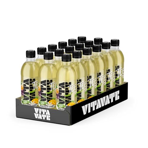 VitaVate Tee 18x (0,5L) Flaschen, kalorienarmes Grünteegetränk (Tee Mehrfrucht-Vanille) von VITAVATE