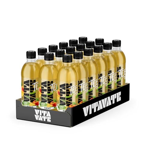 VitaVate Tee 18x (0,5L) Flaschen, koffeinfrei kalorienarmes Grünteegetränk (Tee Pfirsich) von VITAVATE