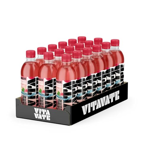 VitaVate Vitaminwasser 18x (0,5L) Flaschen kalorienarmes Erfrischungsgetränk (9L, Himbeere) von VITAVATE