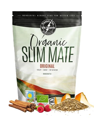 MATE TEE BIO. Slim Tea. Yerba Mate Original - Energie, Detox Tee - Früchtetee mit Brennnessel, Löwenzahn, Zimt, Cranberry, Guarana, Himbeere - Antioxidantien - Natürliche Zutaten 100g - VITSTORM von VITSTORM