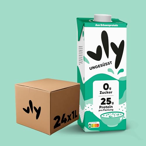 vly - Die cremig leckere Milchalternative aus Erbsen + Calcium | 100% pflanzlich | Vegane Milchalternative UNGESÜSST zuckerfrei proteinreich, Viel Eiweiß ohne Zucker Erbsenproteindrink Protein Drink von VLY