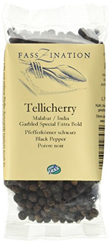 Vom Fass Tellicherry Pfefferkörner schwarz, 10er Pack (10 x 80 g) von VOM FASS