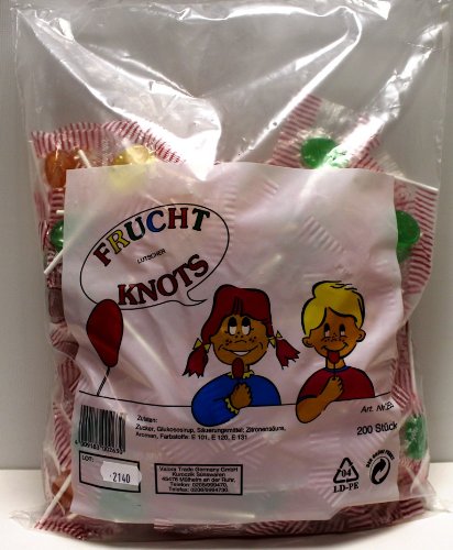 Frucht Knots Lutscher Lolly 200 Stück von VTG