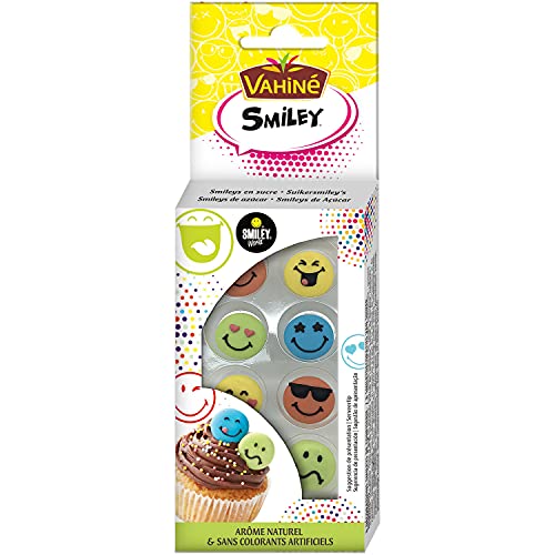 Vahiné - Dekoration - Gastgeschenk Smiley - Ideal für Kuchen - Gesicht mit natürlichem Duft - Ohne künstliche Kollagen 8 Stück - 67 g Gesamtgewicht von Vahine