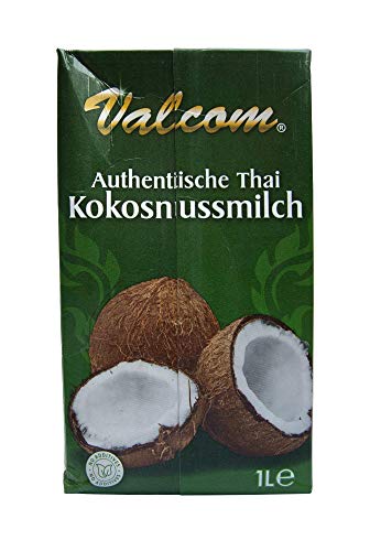 Valcom Premium Thai Kokosnussmilch, 12x1L (12er Pack), ohne Zusatzstoffe von Valcom