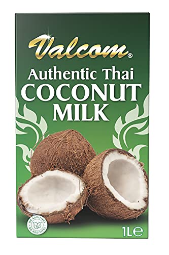 Valcom Premium Thai Kokosnussmilch, ohne Zusatzstoffe, 1L (Packung mit 6) von Valcom