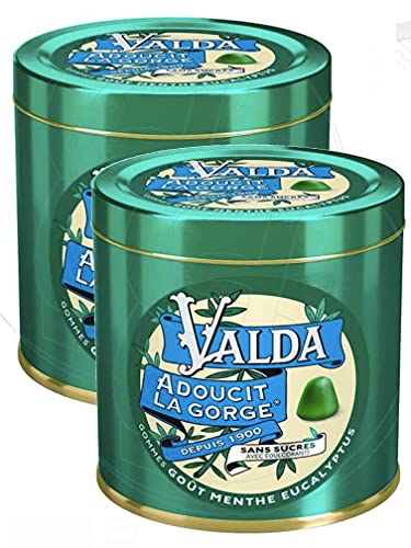 Valda Radiergummi ohne Zucker, Geschmack Eukalyptus, 160 g, 2 Packungen (2) von Valda