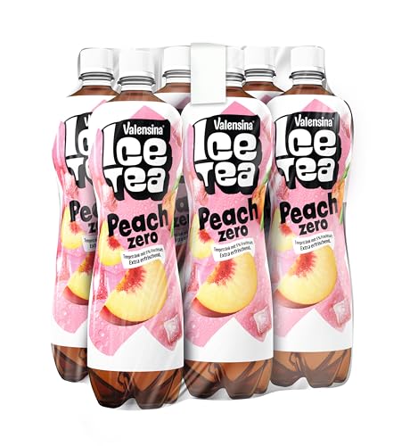 Valensina IceTea Peach Zero, 6 x 1l, Eistee Zero Pfirsich, Einweg von Valensina