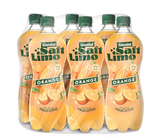 Valensina SaftLimo Orange, 6 x 1l, Orangenlimonade mit 17% Fruchtgehalt von Valensina