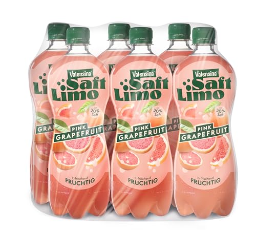 Valensina SaftLimo pink Grapefruit, 6 x 1l, Limonade mit 20% Fruchtgehalt von Valensina