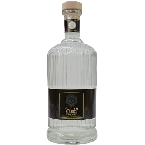 1000ml - Gold and Green Signature Premium Gin - Mit Gurken und Zitronengras als Topbotanicals - 40 Vol Alc - Das perfekte Geschenk für Gin-Freunde von Valeo Laboratories