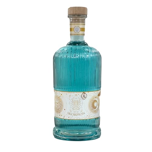 Sternzeichen Gin - handgemachter Premium Gin aus Norddeutschland - Farbwechsel von Blau auf Violett durch Zugabe von Tonic o.a. - sehr milder Geschmack - 1,0l - 40% Vol. (beerig, Skorpion) von Valeo Laboratories