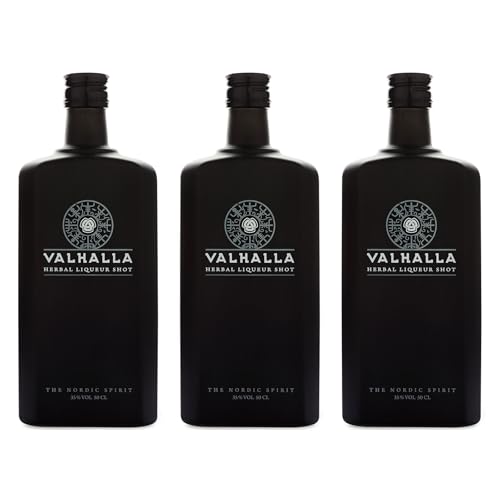 Valhalla Kräuterlikör (35% Vol.) 3er Pack | Hergestellt in Finnland mit nordische Kräuter | Zitrusfrüchte, bittere Kräuter und Gewürze abgerundet mit Süßholzwurzel (50 cl (3er Pack)) von Valhalla