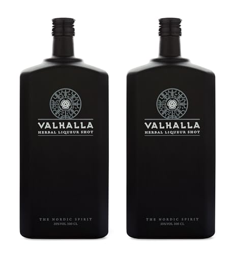 Valhalla Kräuterlikör mit Zitrusfrüchten Geschmack 2 x 100 cl, verschiedenen Kräutern, Gewürzen und Süßholzwurzel 2 x 1L (35% Vol.) von Valhalla