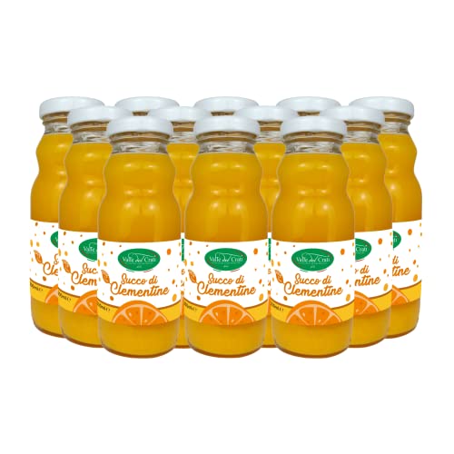 Valle del Crati Clementinensaft | 100% rein | ohne Zuckerzusatz und ohne Farb- und Konservierungsstoffe | köstlicher und durst-erfrischender Saft | 12 Flaschen à 200 ml von Valle del Crati ECCELLENZE GASTRONOMICHE dal 1998