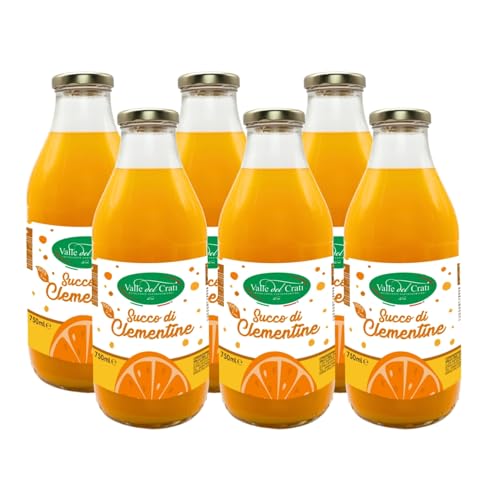 Valle del Crati Clementinensaft | 100% rein | ohne Zuckerzusatz und ohne Farb- und Konservierungsstoffe | köstlicher und durst-erfrischender Saft | 6 Flaschen à 720 ml von Valle del Crati ECCELLENZE GASTRONOMICHE dal 1998