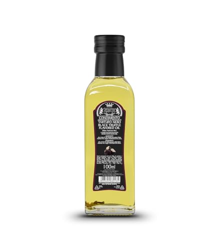 Valnerina Tartufi schwarzes Trüffelöl 100ml. | Black Truffle Oil | Olivenöl aromatisiert mit schwarzen Trüffeln | Gewürz mit Trüffelduft | Öl zum Kochen und Würzen | Flasche 100 ml. von Valnerina Tartufi