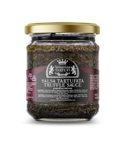 Valnerina Tartufi Trüffelsauce Originalrezept 180g | Black Truffle Sauce | Pilzpilze, 10% schwarzer Sommertrüffel | Glas 180 gr. von Valnerina Tartufi