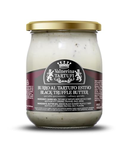 Valnerina Tartufi schwarze Trüffelbutter Sommer | Black Truffle Butter | Gastronomische Spezialität für Crostini, Bruschetta, Vorspeisen, erste und zweite Gerichte | Dose 450 gr. von Valnerina Tartufi