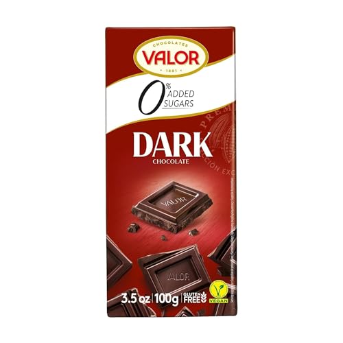 Chocolates Valor Dunkle Schokolade 52% Kakao ohne Zucker | Vegan | Glutenfrei | Bean to Bar | Kakaoanteil: mindestens 52% | Mit Stevia gesüßt | 100-g-Tafel von Valor