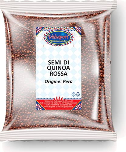 Sonnengetrocknete Rote Quinoa-Samen - 100 gr Beutel | Vegan Glutenfrei | Ideale Proteinquelle für vegane Gerichte und gesunde Rezepte - Premium-Qualität (Rote Quinoa-Samen) von Valsapori