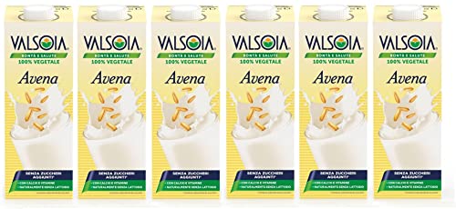 6x Valsoia Avena Bevanda Senza lattosio Gemüsegetränk Laktosefrei Alkoholfreies Erfrischungsgetränk Tetra Brik 1000ml von Valsoia