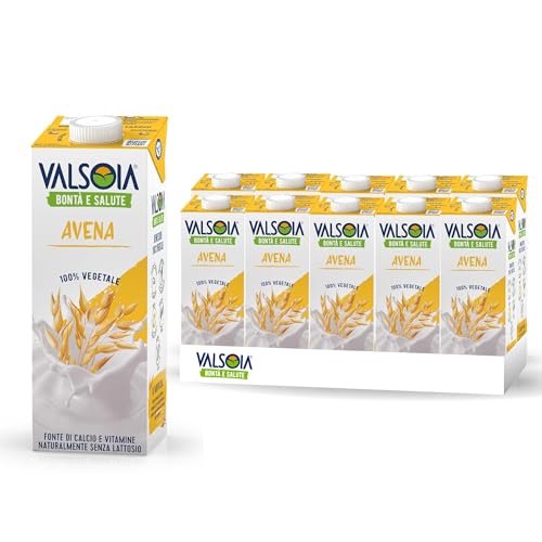 Valsoia - Haferdrink, 10er Pack 1000 ml Tetra Brik, 100% pflanzlich, laktosefrei, mit Kalzium und Vitaminen, ideal auch für Veganer und Vegetarier, kann Spuren von Gluten enthalten von Valsoia