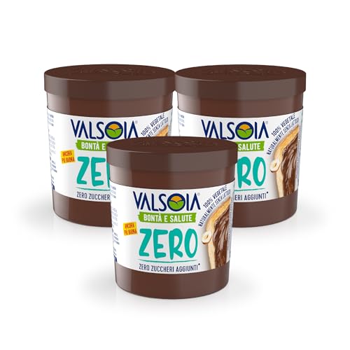 Valsoia - Haselnuss-Pflanzencreme mit Kakao und Hafer, 100% pflanzlich, gluten- und palmölfrei, natürlich laktosefrei, ideal für Veganer, ohne Zuckerzusatz, 3 x 200 g von Valsoia