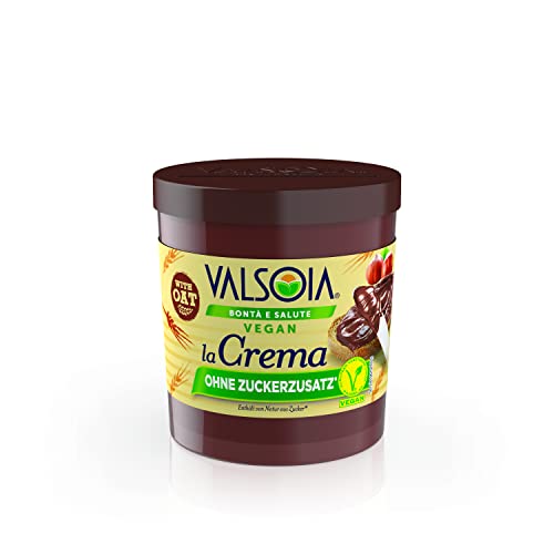 Valsoia La Crema - die vegane Aufstrichcreme mit Haselnüssen, Kakao und Soja - Schokocreme ohne Zuckersatz - 200 g von Valsoia