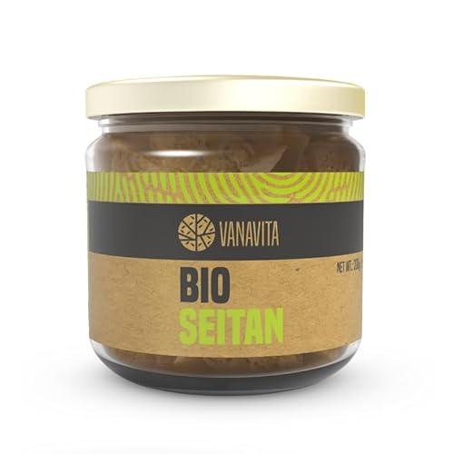 VanaVita BIO Seitan – Pflanzliche Alternative zu Fleisch, hochwertiger Fleischersatz, leicht würzig, exotischer Geschmack, hoher Proteingehalt, ideal für fleischlose Gerichte (200 g (1er pack)) von VanaVita