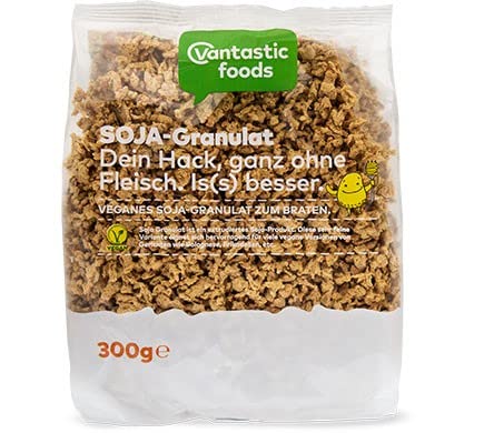 Vantastic foods SOJA GRANULAT Fleischersatz Sojafleisch, 300g - Soja Hackfleisch - Granulat aus Soja - Fleischalternative von Vantastic Foods