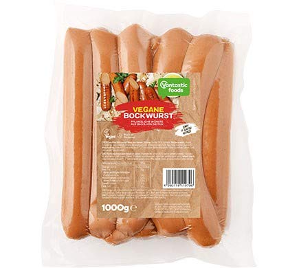 Vantastic foods VEGANE BOCKWURST Großpack, 1kg | Bockwurst Vegan | Vegane Würstchen | Fleischersatz für Veganer | #GOVEGAN von Vantastic Foods