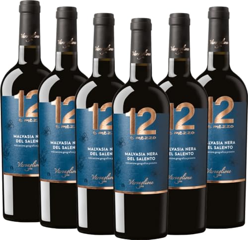 12 e Mezzo Malvasia Nera del Salento IGP Varvaglione Rotwein 6 x 0,75l VINELLO - 6 x Weinpaket inkl. kostenlosem VINELLO.weinausgießer von Varvaglione