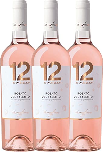 VINELLO 3er Weinpaket Rosé - 12 e Mezzo Rosato 2021 - Varvaglione mit einem VINELLO.weinausgießer | 3 x 0,75 Liter von Varvaglione