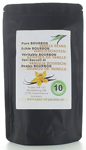 Bourbon Vanilleschoten 14-16 cm aus Madagaskar, Grade A - Top Gourmet Qualität, ganze Schoten, 5-100 Stück (14-16cm, 10, stück) von Vaynilla