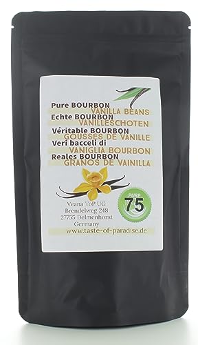 Bourbon Vanilleschoten 14-16 cm aus Madagaskar, Grade A - Top Gourmet Qualität, ganze Schoten, 5-100 Stück (14-16cm, 75, stück) von Vaynilla