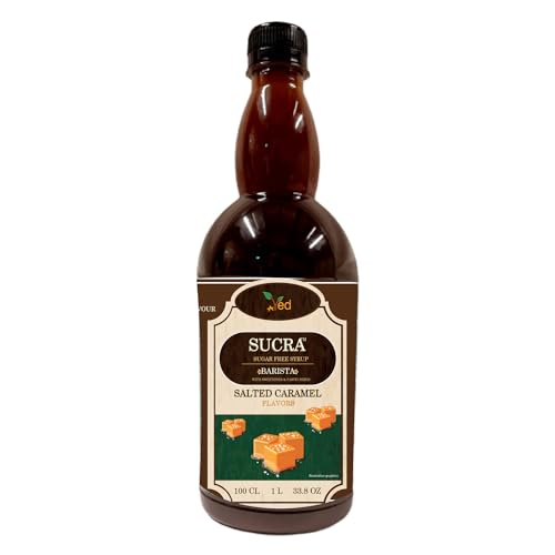 Sukra Premium Sirup 1L für Kaffee und Cocktails, zuckerfreier gesalzener Karamellgeschmack, vegan, glutenfrei und fettfrei. von Ved