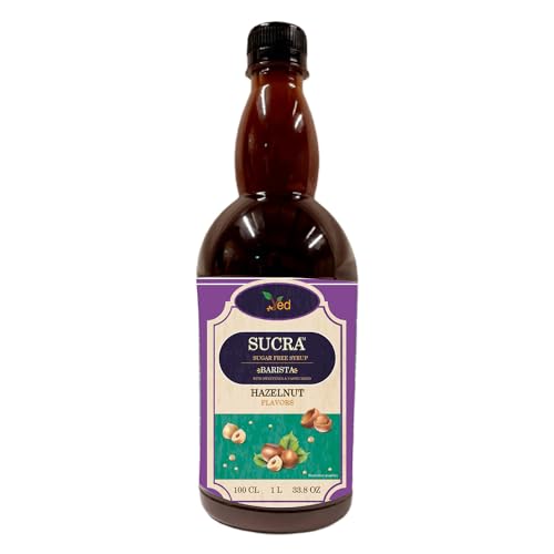 sukra Premium Sirup 1L für Kaffee und Cocktails, zuckerfreier Haselnussgeschmack, vegan, glutenfrei und fettfrei. von Ved