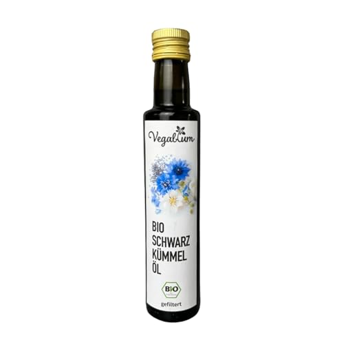 Vegablum Bio Schwarzkümmelöl, gefiltert -THYMOCHINON 1.600 mg,250 ml - vegan, 1. Kaltpressung, aus ägyptischer Nigella Sativa von Vegablum