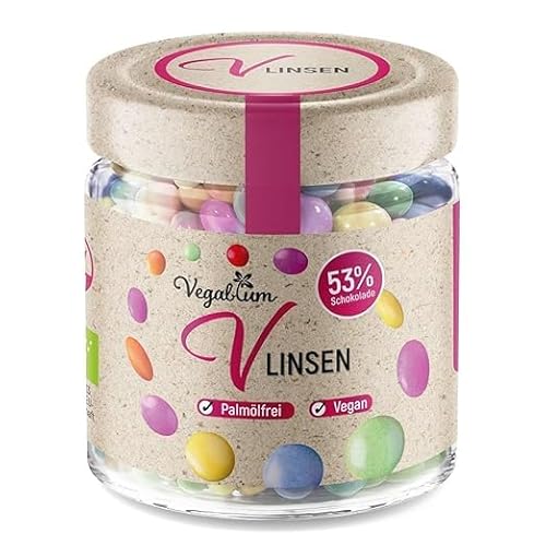 Vegablum Vlinsen Schoko | Bio, Vegan & Plastikfrei | Leckere Schokolinsen, Snacks, Süßigkeiten im Glas, 1er Set (100g) (100 g, Vlinsen Schoko) von Vegablum