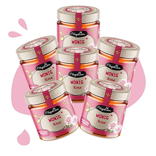 Vegablum Wonig Rose, Vegane Honig-Alternative, Bio & Vegan, Honigersatz (6x225g) von Vegablum