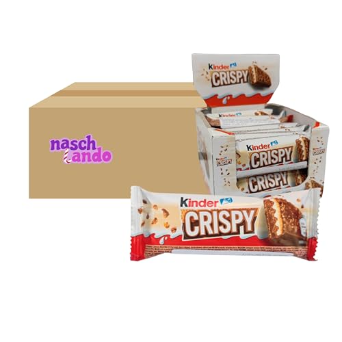 Kinder Crispy Riegel 14er Pack | 14x 34g | Knuspriger Waffel-Riegel mit Haselnuss- & Milchcreme | Umhüllt von zarter Milchschokolade | Perfekt für zwischendurch von Vegan Bro Sweets von Vegan Bro SWEETS